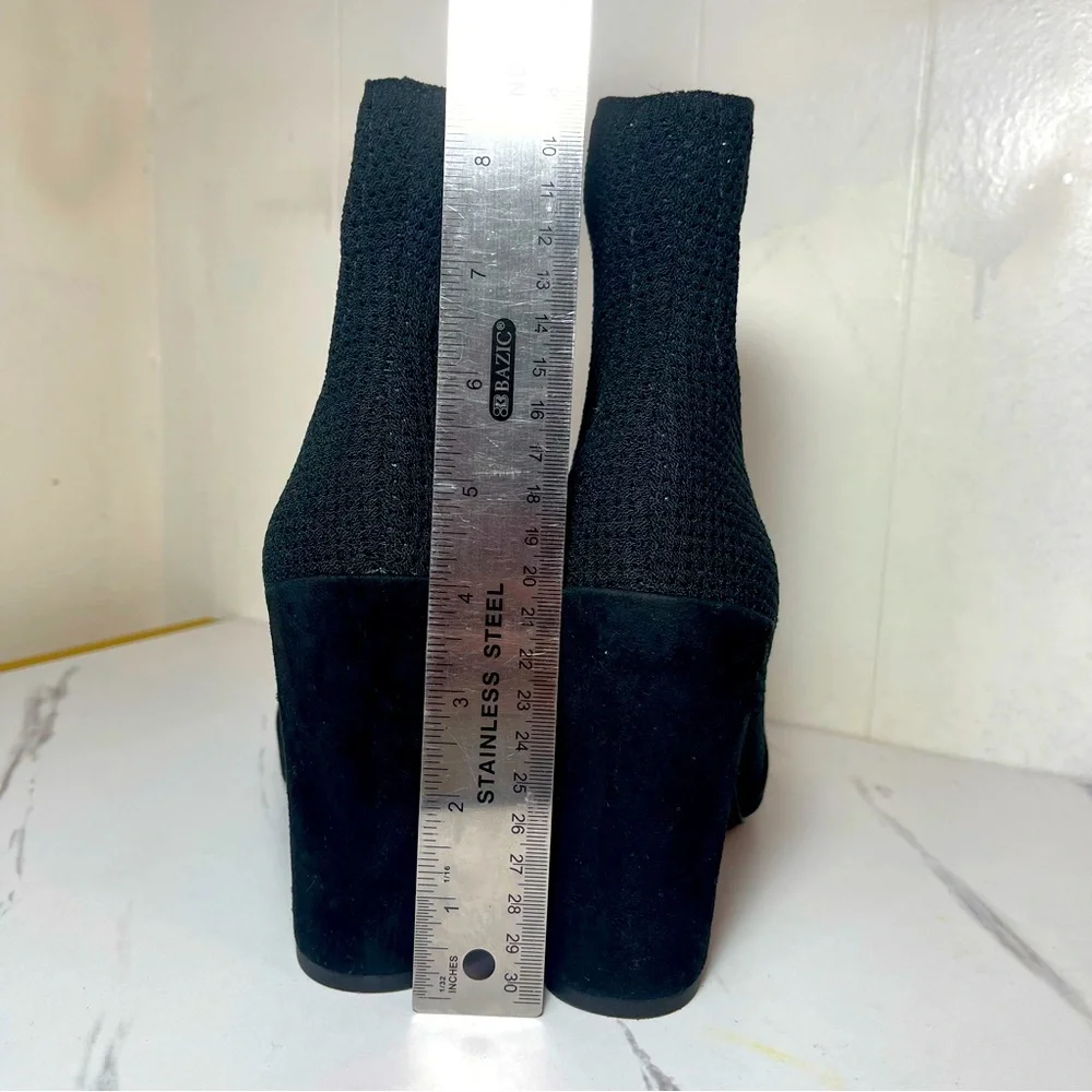 Kenneth Cole Open Toe Round Heel Black Ankle Party Cocktail Booties Sz 8.5 M